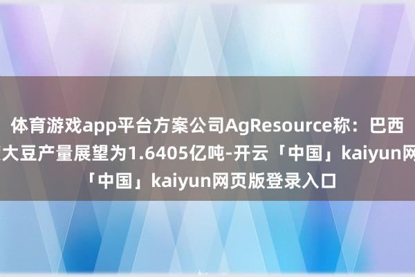 体育游戏app平台方案公司AgResource称：巴西2024/25年度大豆产量展望为1.6405亿吨-开云「中国」kaiyun网页版登录入口