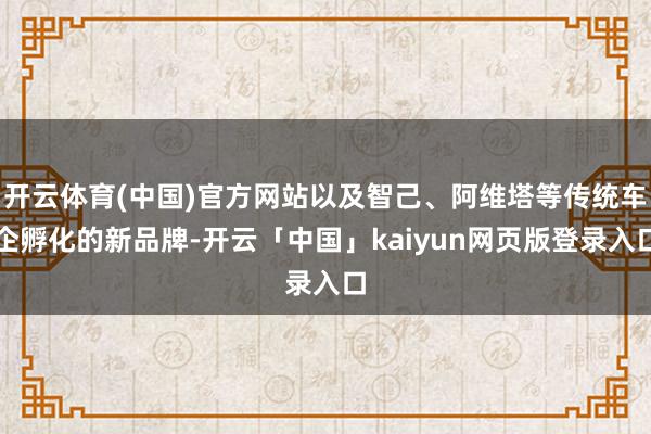 开云体育(中国)官方网站以及智己、阿维塔等传统车企孵化的新品牌-开云「中国」kaiyun网页版登录入口